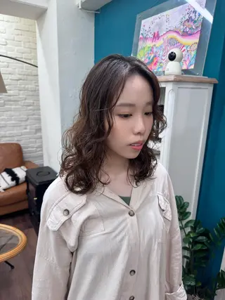 セミロング パーマ ウルフ/レイヤー /パーマ ナユタのヘアスタイル