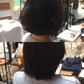 ショート カラー パーマ ヘアアレンジ メンズ キッズ ネイル マツエク・マツパ 韓国ヘア♡おくれ毛♡ ボブ♡sayakaのヘアスタイル