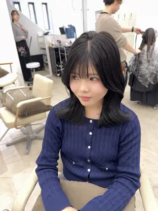 ミディアム 韓国風cut/ 縮毛矯正/正岡幹康のヘアスタイル