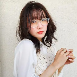 ミディアム カラー フリーランス所属・韓国ヘア レイヤー くびれヘアMATSUのヘアスタイル