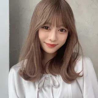 ミディアム カラー 新宿✨顔周りカット 韓国ヘア/坂本亜裟海のヘアスタイル