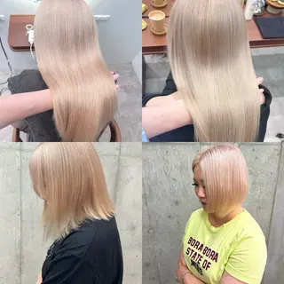 カラー 立川ブリーチ ピンク宮崎のヘアスタイル