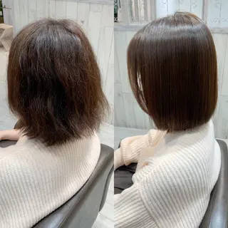 ミディアム 縮毛矯正/ショート/ レイヤー/畑中正敏のヘアスタイル