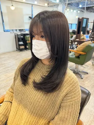 セミロング レイヤーカット 中屋光貴のヘアスタイル