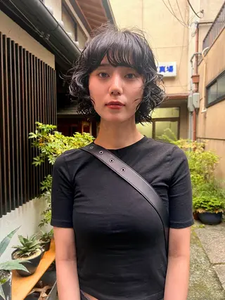 ショート パーマ rin&cambio所属・ヒロモト アサカのヘアスタイル