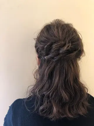 ミディアム カラー ヘアアレンジ eclat suzumiのヘアスタイル