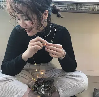 セミロング ヘアアレンジ 似合わせカットカラー ♡佐藤捺美のヘアスタイル