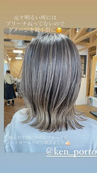 ミディアム カラー hair salon Ranun髪質改善のヘアスタイル