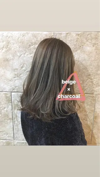 セミロング カラー 斉藤 貴也のヘアスタイル