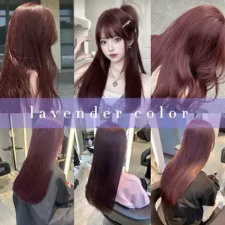 ロング カラー ブリーチ/髪質改善/ ハイトーン/暖色のヘアスタイル