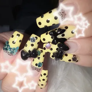 ネイル Haluca 長さ出し🍀のネイルデザイン