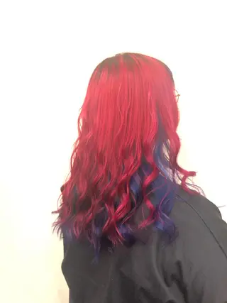 セミロング ゆぴ☾‪/推しカラー /ハイトーンのヘアスタイル