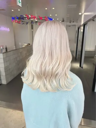 ミディアム カラー ヘアアレンジ 海外/ハイトーン🪽 ☯️ami☯️のヘアスタイル