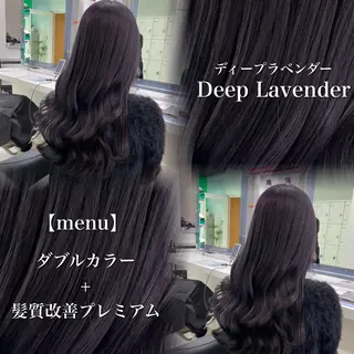 ロング カラー ブリーチなし透明感 ×縮毛矯正🤍ユウのヘアスタイル