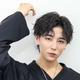 ミディアム カラー パーマ メンズ シースルーマッシュ/ メンズ/KYOHEIのヘアスタイル