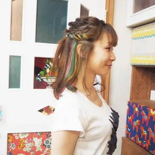 ミディアム カラー ヘアアレンジ ポルタカリーナサロン yukariのヘアスタイル