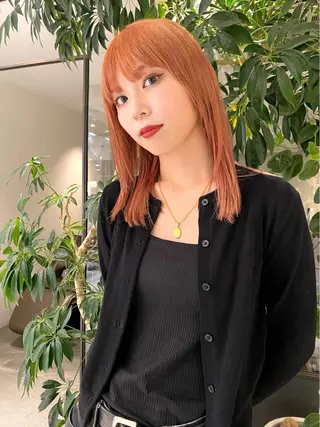 ミディアム カラー Hair & make Lamp所属・梅田のブリーチ特化 美容師KAI🥰のヘアスタイル