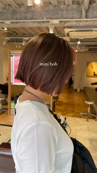 ショート カラー ボブ／髪質改善／ 銀座／CHIEのヘアスタイル