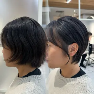ショート oto🎀×美髪× シースルー前髪🤍のヘアスタイル