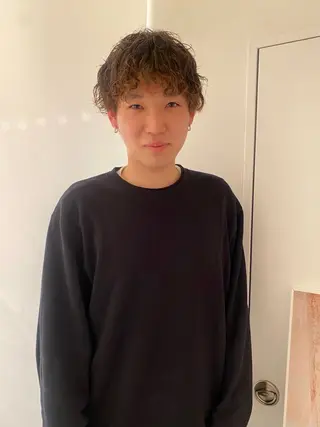 パーマ メンズ riria/ボブ /ブラウンカラー🎀のヘアスタイル