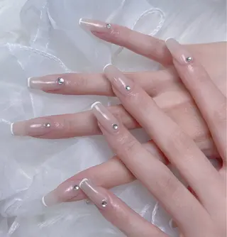 ネイル Shis_🦄shi 韓国風キラキラネイルのネイルデザイン