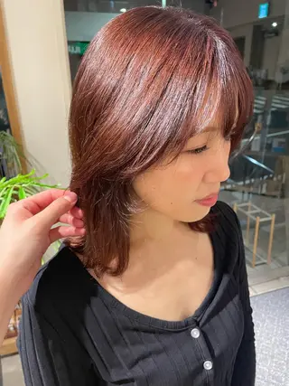 ミディアム カラー 透明感カラー🫧/ レイヤー/髪質改善のヘアスタイル