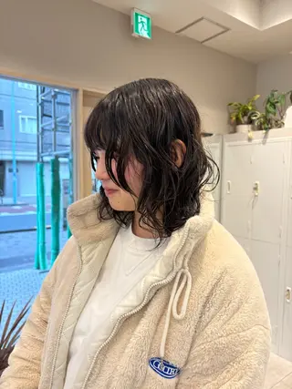 ミディアム パーマ 艶カラー/レイヤー/ atsumi⛰️🧸のヘアスタイル