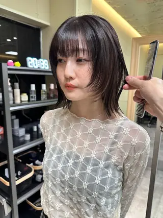 ミディアム ボブ/ぱつっとボブ/ 谷口 海星のヘアスタイル