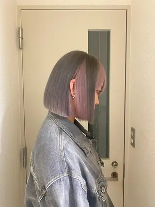 ミディアム 縮毛矯正 宮本晃成のヘアスタイル