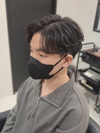 メンズ ミディアム パーマ Lapis 名古屋駅前店所属・LEN名古屋/パーマ 海外ヘア/メンズ特化のヘアスタイル