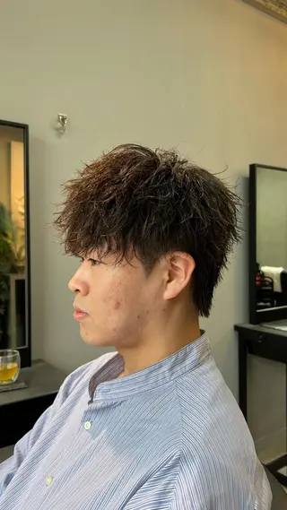 ショート パーマ メンズ Alo所属・💥メンズパーマ /表参道/モント💥のヘアスタイル