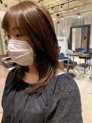 セミロング 似合わせカラー/艶 髪質改善/ヨシザキのヘアスタイル