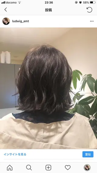 ミディアム カラー 永井 亜実のヘアスタイル