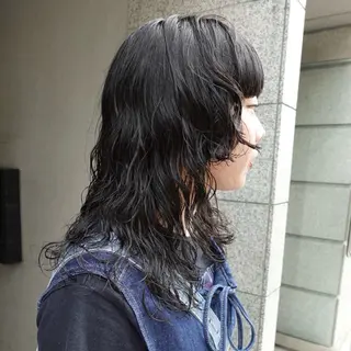 セミロング パーマ ヘアアレンジ 🌐サトウ リョウ🌐のヘアスタイル