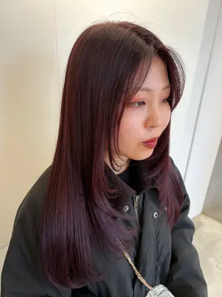 ロング カラー ヘアアレンジ 新宿♥ハッシュカット 暖色カラー♥Unaのヘアスタイル