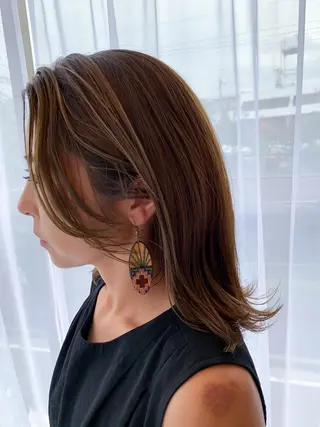 ミディアム カラー モリシュンスケ /レイヤー/髪質改善のヘアスタイル