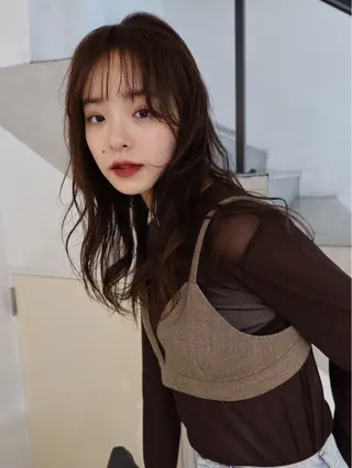 ロング カラー 顔周りカット/透明感 カラー✂️MEIのヘアスタイル