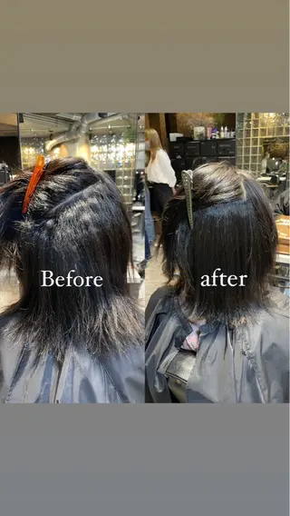 セミロング 毛流れが作れる 縮毛矯正/渡部純生のヘアスタイル