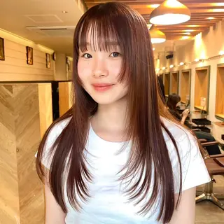 ロング 韓国レイヤー　船橋 徒歩5分/小川友美のヘアスタイル