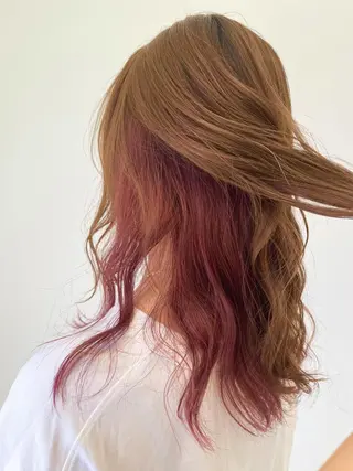 セミロング カラー 島袋 ナオユキのヘアスタイル