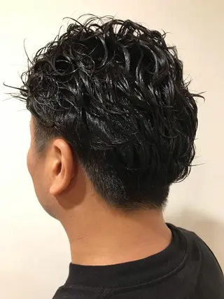 パーマ メンズ 暖色カラー🍊 ボブ🌿顔周りcutのヘアスタイル