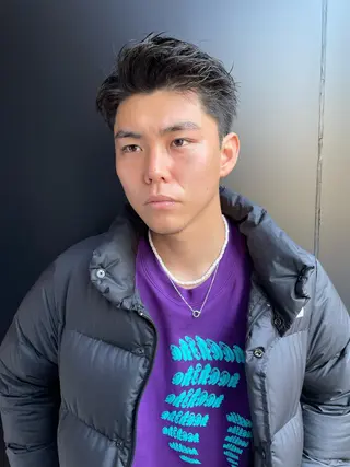 メンズ スパイキーパーマ 柏NO1 藤本葉のヘアスタイル