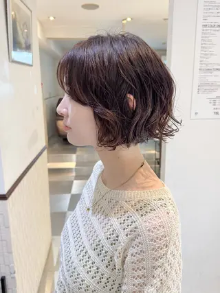 ショート パーマ ZENKO表参道店所属・デジタルパーマ 🌀ボブ　萩原　龍のヘアスタイル