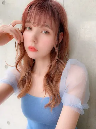 ロング カラー 🤍淡色ピンク&ラベ ンダーYUKI🤍のヘアスタイル