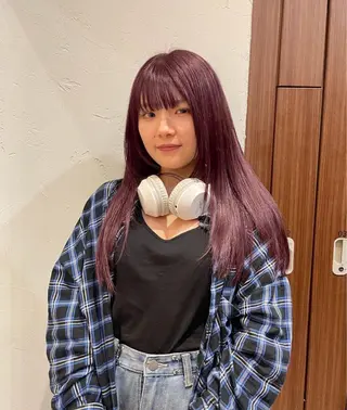 ロング カラー ヘアアレンジ 脇野 茉優のヘアスタイル