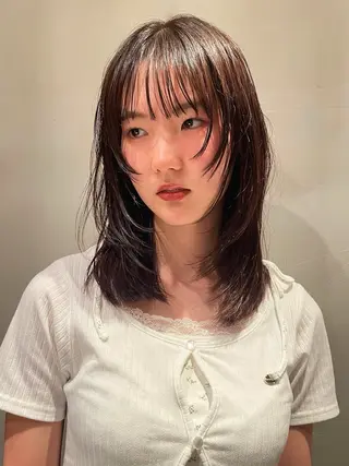 ミディアム カラー GUESTs所属・優音 /YUi/パーマのヘアスタイル