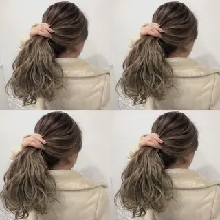 ロング カラー 韓国レイヤーカット/ 儚げカラーチナツのヘアスタイル