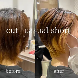 ショート Ash 銀座店所属・骨格補正カット /マンツーマン/のヘアスタイル