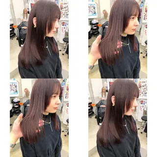 セミロング カラー 推しカラー✨ オタク美容師ユウカのヘアスタイル