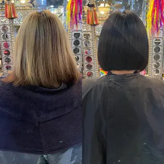 ショート カラー ヘアアレンジ haco+所属・🌈派手髪エクステ ブレイズ🌈ひろとのヘアスタイル